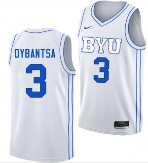#3 A.J. Dybantsa BYU Cougars White Mens Jerseys Embroidery College Basketball 802507-623