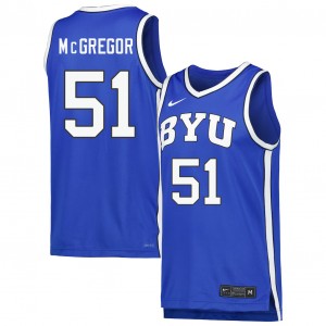 #51 Jared McGregor BYU Royal Men's Jerseys Replica College Basketball 665736-547