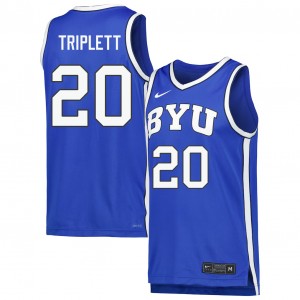 #20 Max Triplett Brigham Young University Royal Men Jersey Replica College Basketball 771837-412