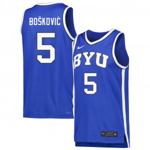 #5 Mihailo Boskovic The Y Royal Men's Jersey Game College Basketball 189078-998
