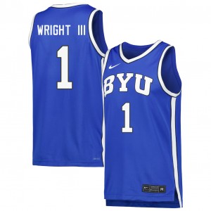 #1 Robert Wright III BYU Royal Men Jerseys Embroidery College Basketball 279102-682