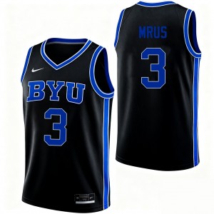 #2 Tyler Mrus BYU Cougars Black Men Jerseys NCAA College Basketball 203335-535