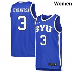 #3 A.J. Dybantsa BYU Cougars Royal Women's Jerseys University College Basketball 155130-462