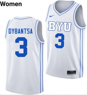 #3 A.J. Dybantsa Cougars White Womens Jersey Stitched College Basketball 497130-941