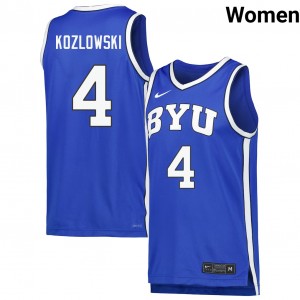 #4 Brody Kozlowski BYU Royal Womens Jersey 2025 College Basketball 772154-361