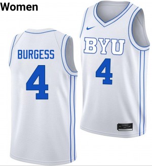 #4 Chamberlain Burgess The Y White Women's Jersey Replica College Basketball 733530-656