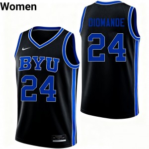 #24 Dominique Diomande Cougars Black Womens Jerseys High School College Basketball 507329-527