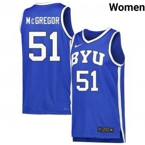 #51 Jared McGregor BYU Royal Women's Jerseys Player College Basketball 552836-149