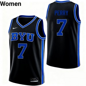 #7 KJ Perry Cougars Black Womens Jersey High School College Basketball 566446-990