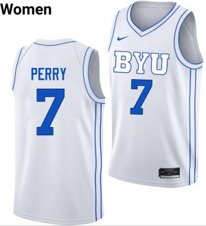 #7 KJ Perry The Y White Women Jersey Player College Basketball 387995-295