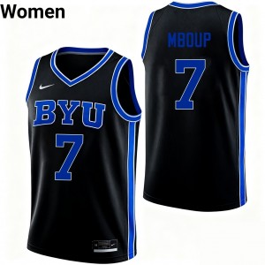 #7 Khadim Mboup Cougars Black Women's Jerseys Limited College Basketball 387510-554