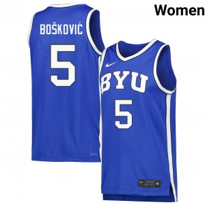 #5 Mihailo Boskovic The Y Royal Women's Jersey 2025 College Basketball 794313-310