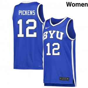#12 Nate Pickens Cougars Royal Women Jerseys Alumni College Basketball 382870-294