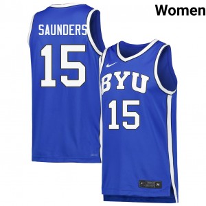 #15 Richie Saunders The Y Royal Womens Jersey Stitched College Basketball 662040-744
