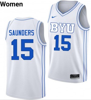 #15 Richie Saunders Cougars White Women Jersey Alumni College Basketball 571355-260