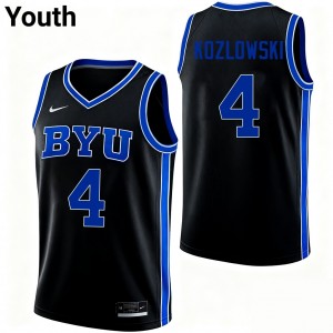 #4 Brody Kozlowski Cougars Black Youth Jerseys University College Basketball 870820-233