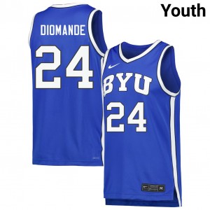 #24 Dominique Diomande Cougars Royal Youth Jersey Stitched College Basketball 293493-471