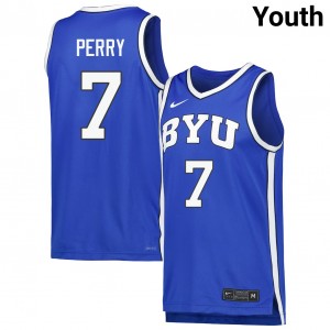 #7 KJ Perry The Y Royal Youth Jersey Stitched College Basketball 976075-239