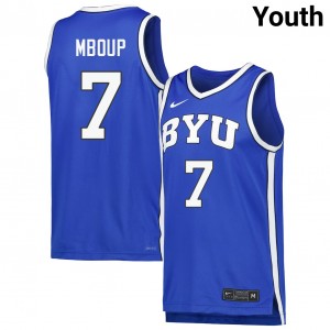#7 Khadim Mboup BYU Cougars Royal Youth Jerseys Stitched College Basketball 764878-865